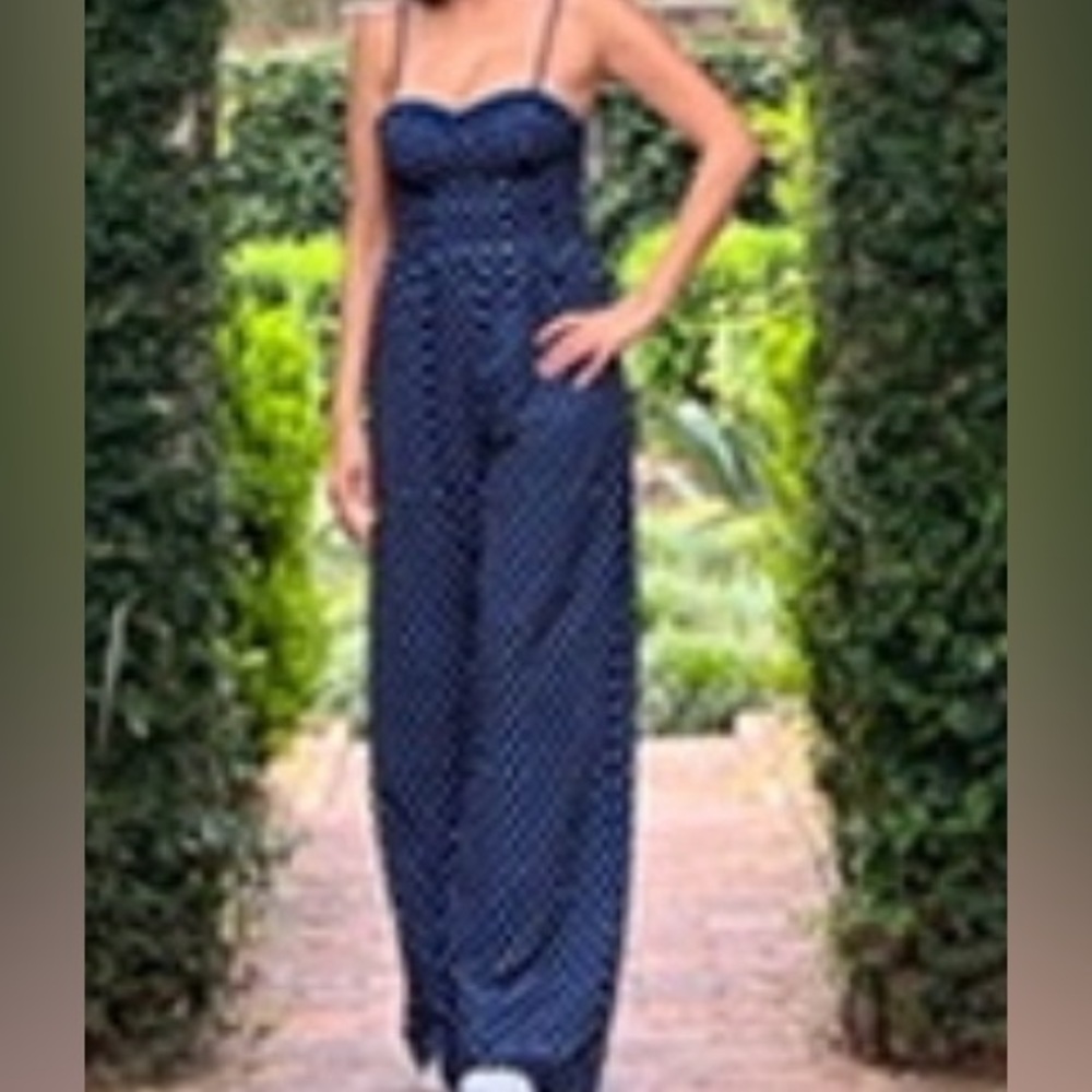 Boho polkadot wide leg jumpsuit